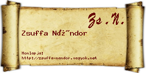 Zsuffa Nándor névjegykártya
