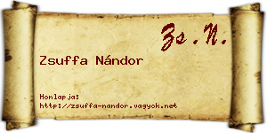 Zsuffa Nándor névjegykártya
