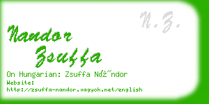 nandor zsuffa business card